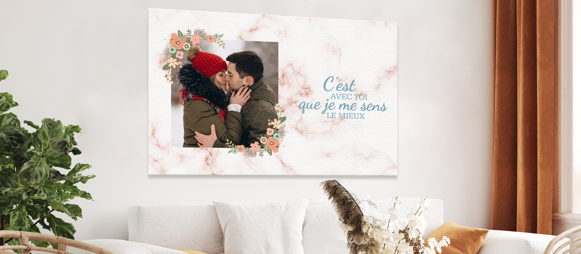 Rotate banner to show information on personalized Home Decor and Canvas Prints