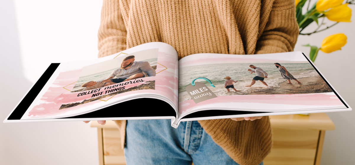 Hardcover Photobook on a table