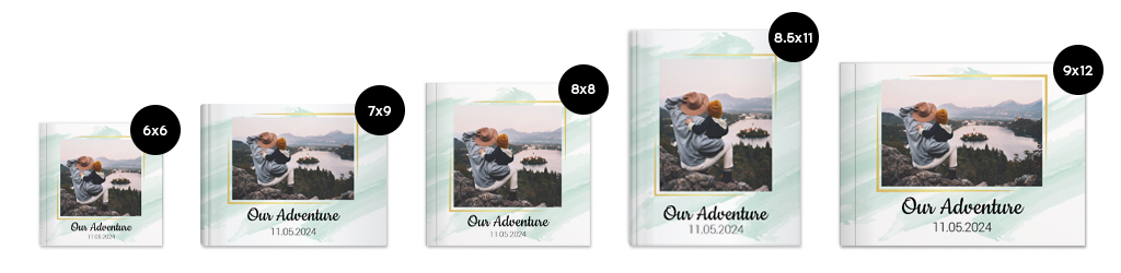 Photobooks in a variety of sizes, with both hard cover and soft cover.