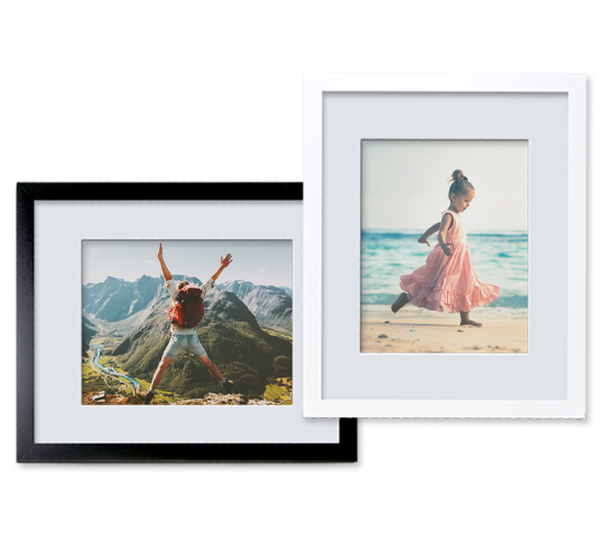 Prints in a black or white frame