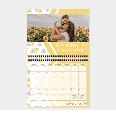 8.5 by 11 Center spiral calendar product)